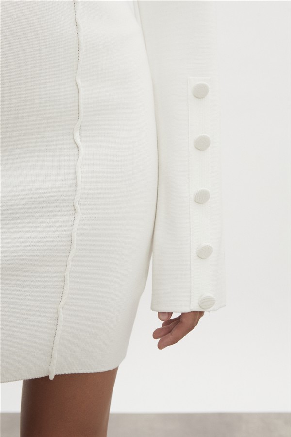 NR HEAVEN KNITTED MINI DRESS OFF WHITE