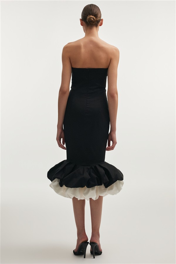 NR HIBISCUS COCTAIL DRESS BLACK/WHITE
