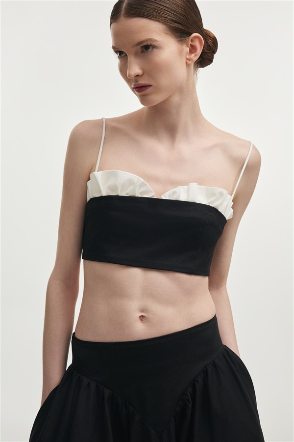 NR HIBISCUS TOP BLACK/WHITE
