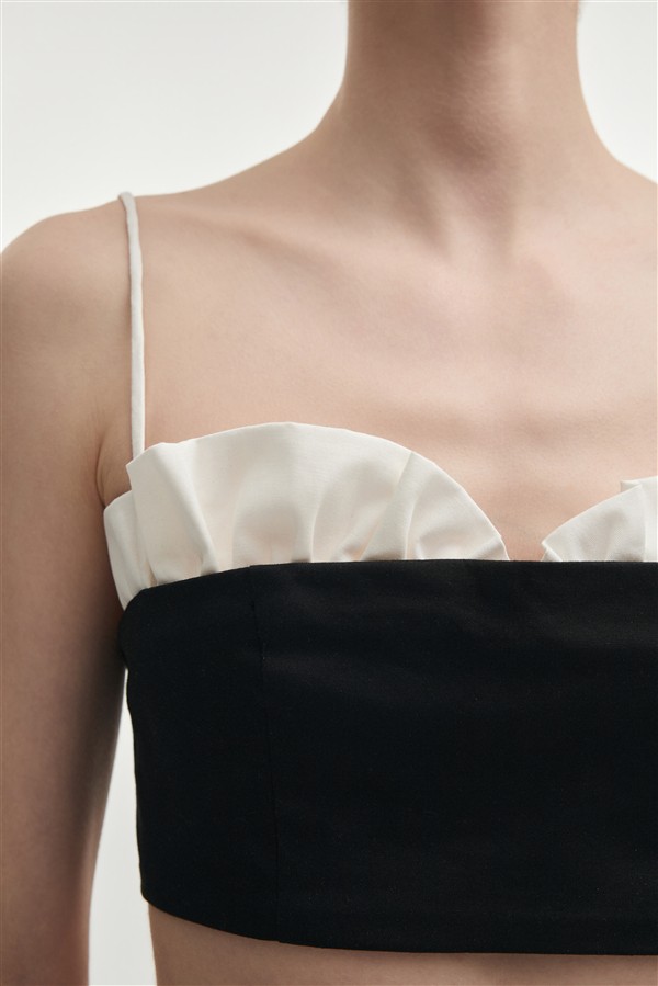 NR HIBISCUS TOP BLACK/WHITE