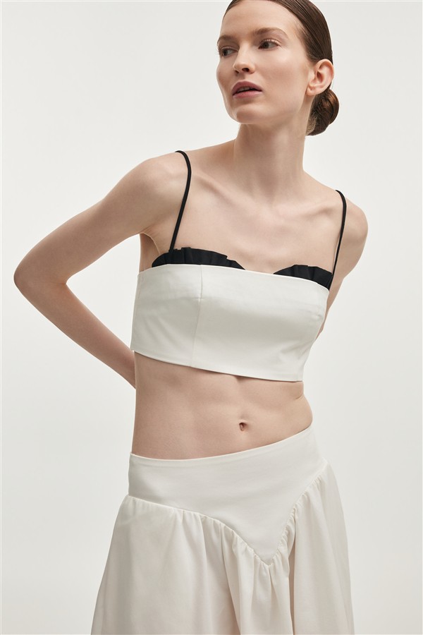 NR HIBISCUS TOP WHITE/BLACK