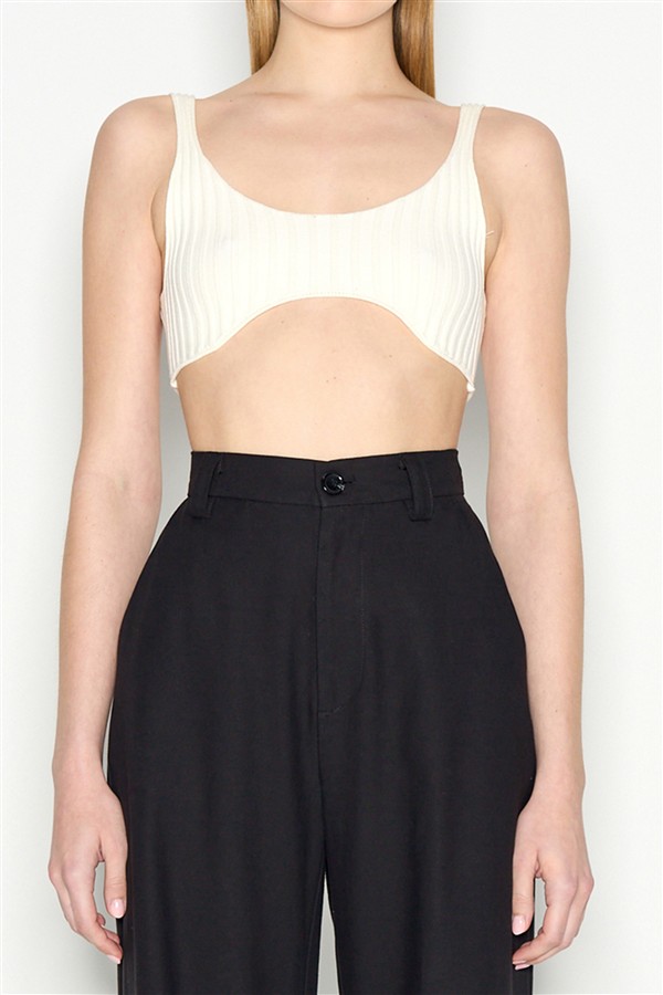 NR HIDDEN GEM KNITTED TOP ECRU