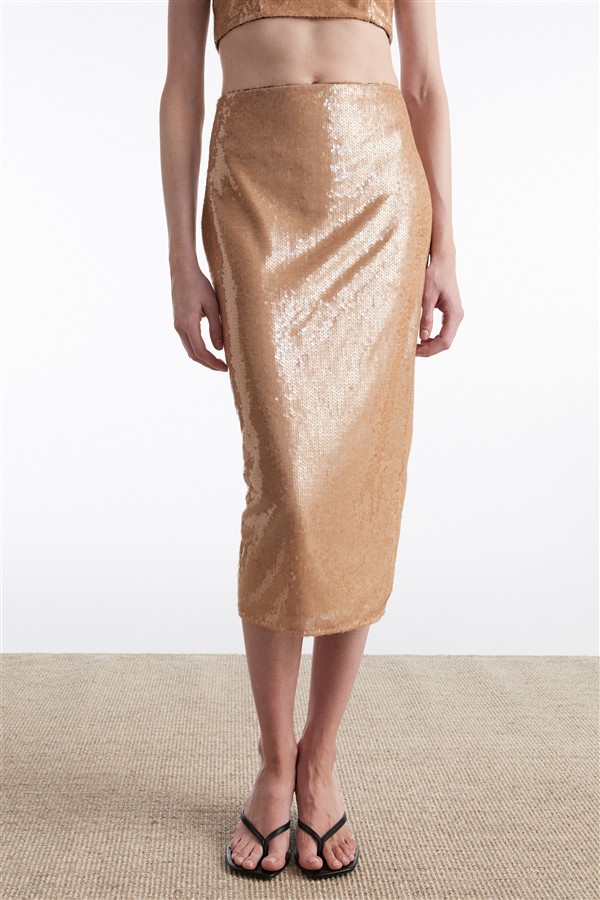 NR HOT SUN MIDI SKIRT SAND