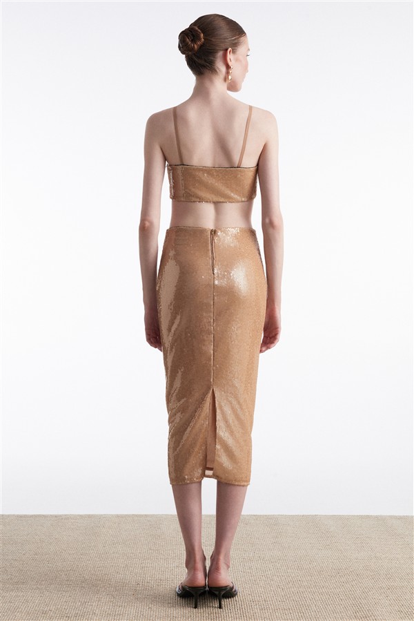 NR HOT SUN MIDI SKIRT SAND