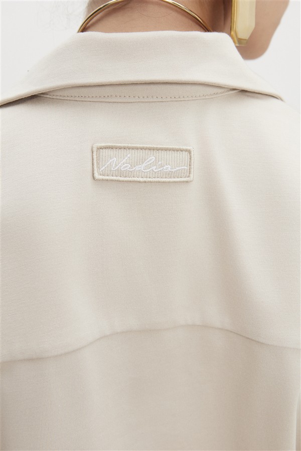 NR JAZZ POLO BLOUSE M/W BEIGE