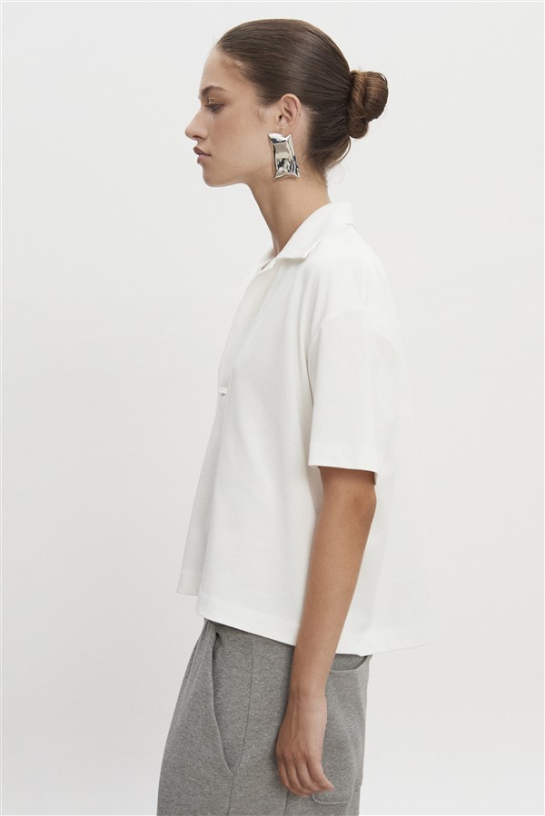 NR JAZZ POLO BLOUSE M/W OFF WHITE