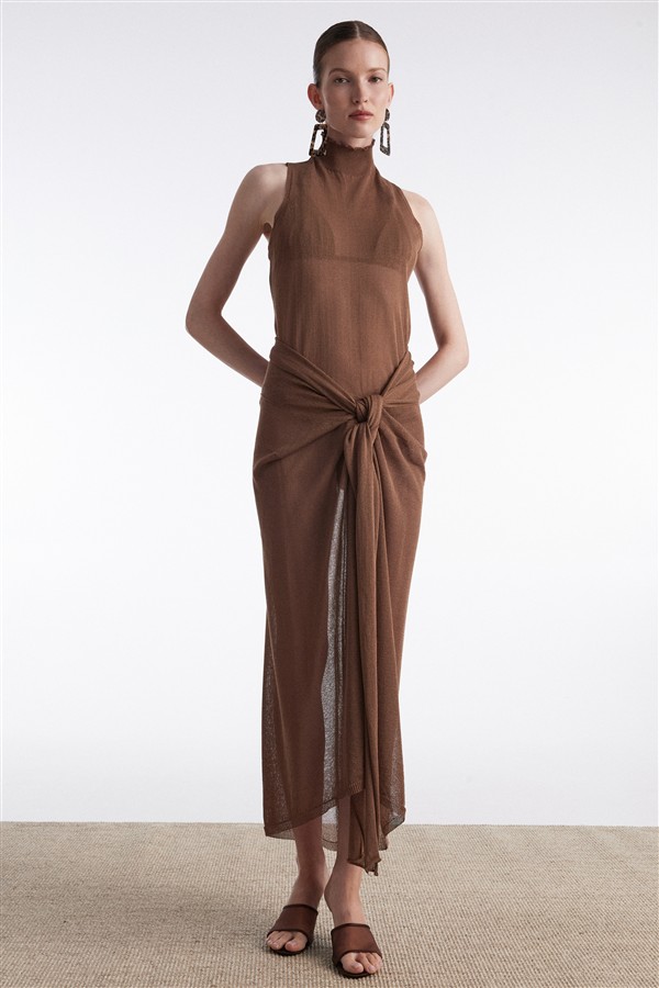 NR KNITTED TOP BROWN