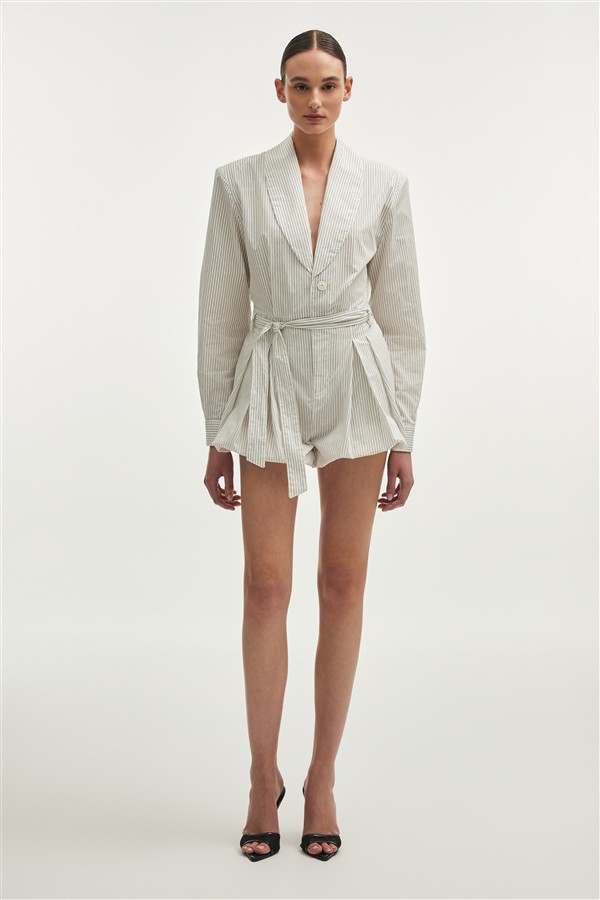NR LEONE PLAYSUIT WHITE/BLACK