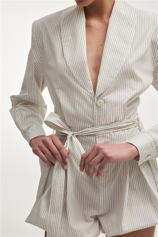 NR LEONE PLAYSUIT WHITE/BLACK