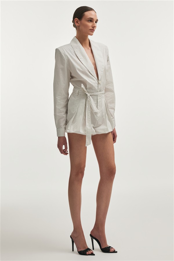 NR LEONE PLAYSUIT WHITE/BLACK