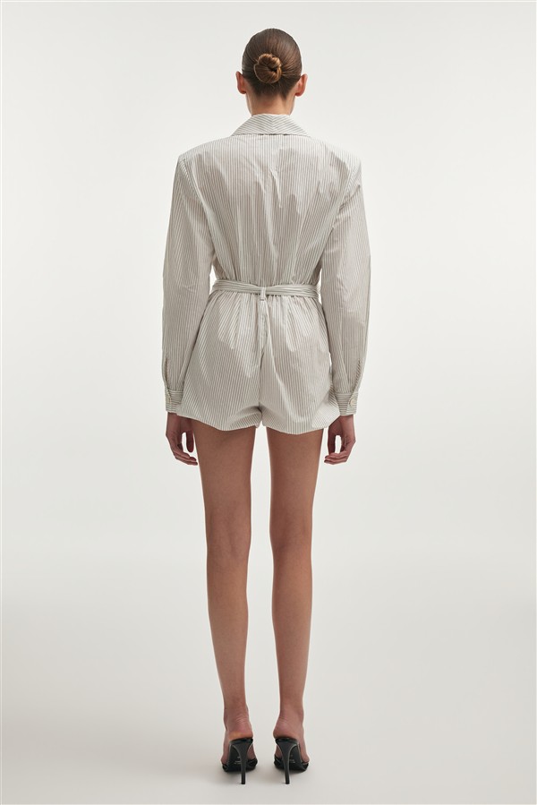 NR LEONE PLAYSUIT WHITE/BLACK