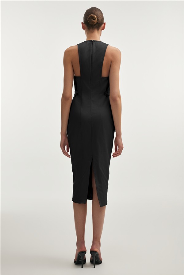 NR MUSE MIDI DRESS BLACK