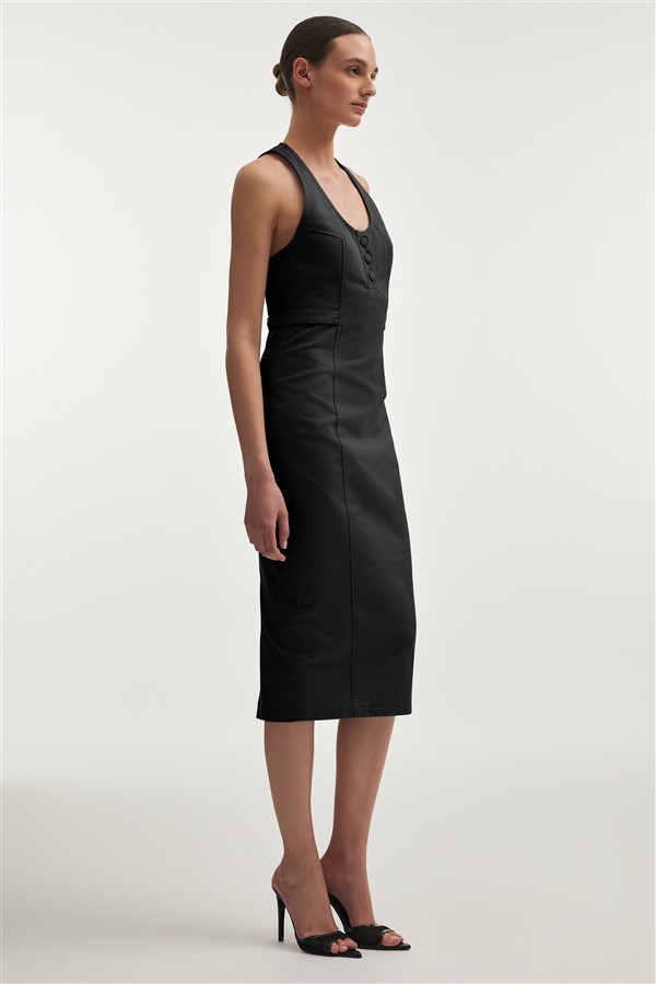 NR MUSE MIDI DRESS BLACK