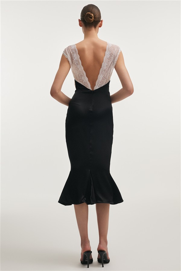 NR NAIA MIDI DRESS BLACK