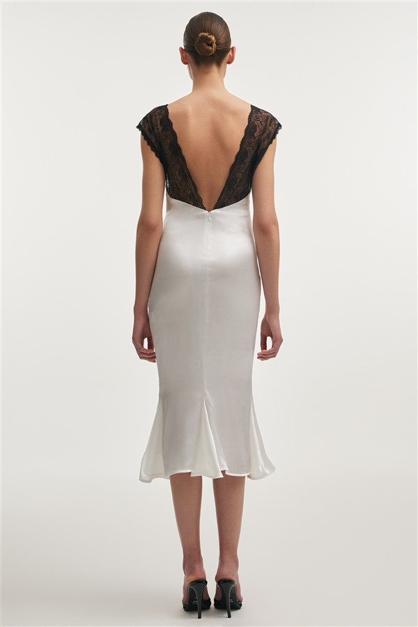NR NAIA MIDI DRESS WHITE
