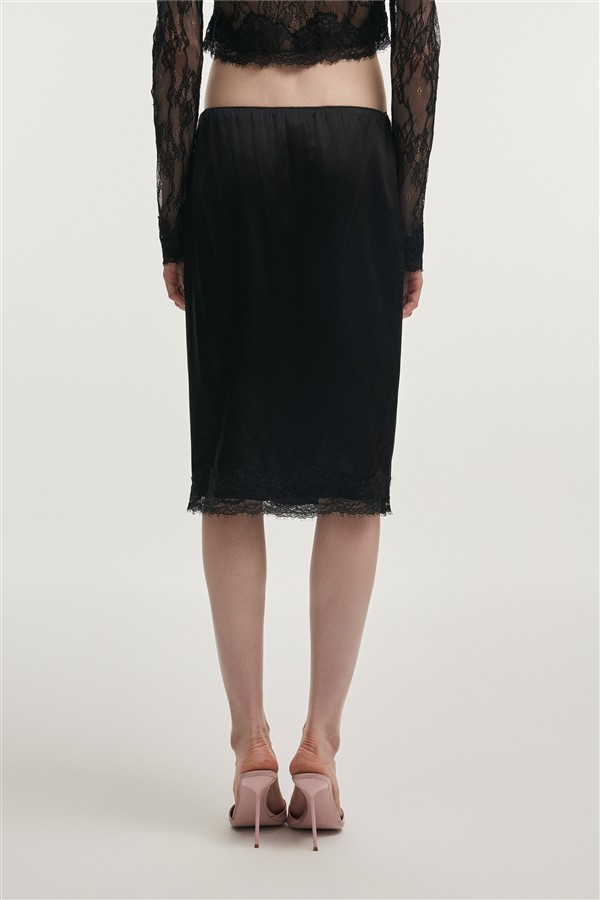 NR NAIA MIDI SKIRT BLACK