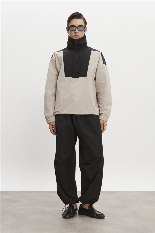 NR PAOLO WIND ANORAK MAN GREIGE- BLACK