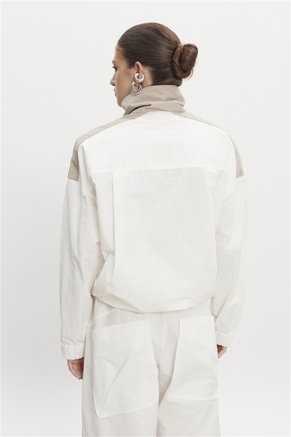 NR PAOLO WIND ANORAK WOMAN WHITE-GREIGE