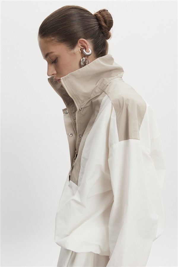 NR PAOLO WIND ANORAK WOMAN WHITE-GREIGE