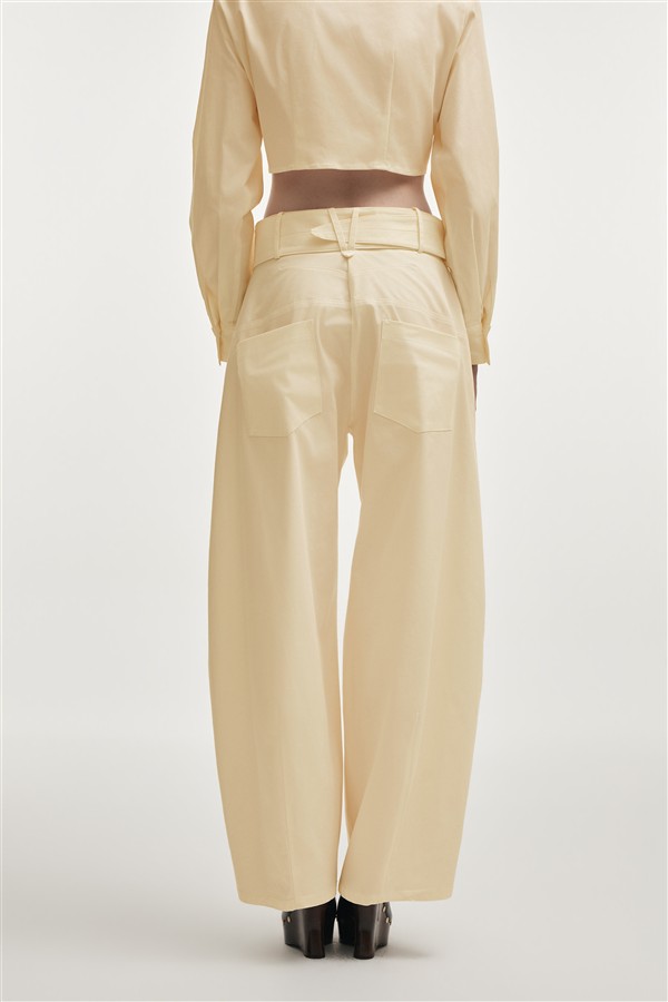 NR PURE BARREL TROUSERS BUTTER YELLOW