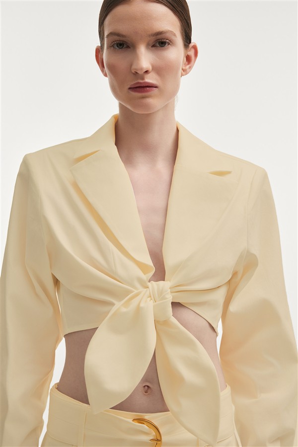 NR PURE CROP SHIRT BUTTER YELLOW
