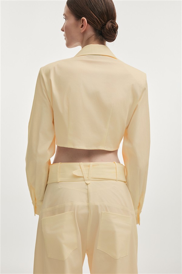 NR PURE CROP SHIRT BUTTER YELLOW