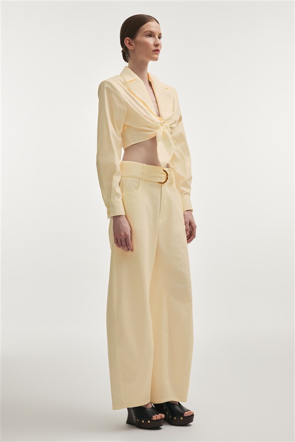 NR PURE CROP SHIRT BUTTER YELLOW