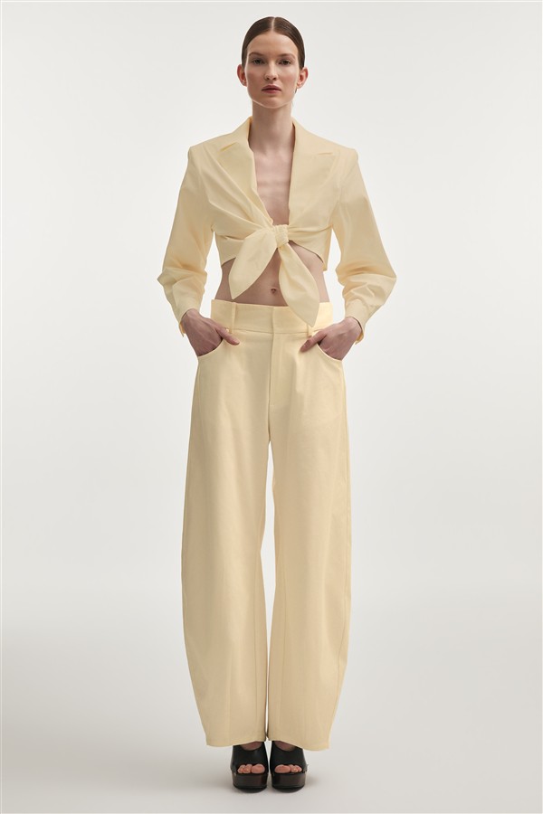 NR PURE CROP SHIRT BUTTER YELLOW