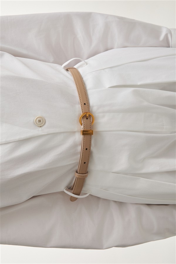NR ROCKY LEATHER BELT BEIGE