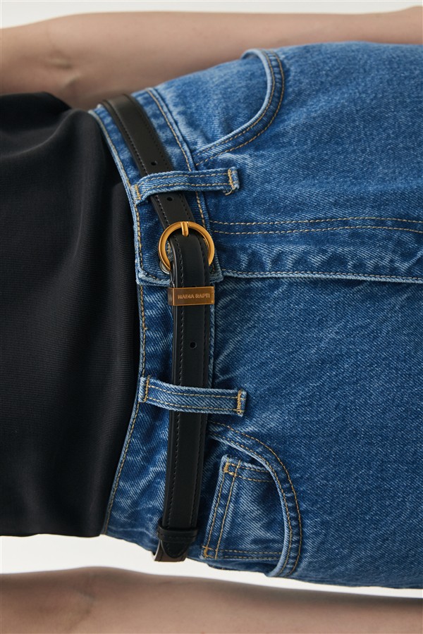 NR ROCKY LEATHER BELT BLACK
