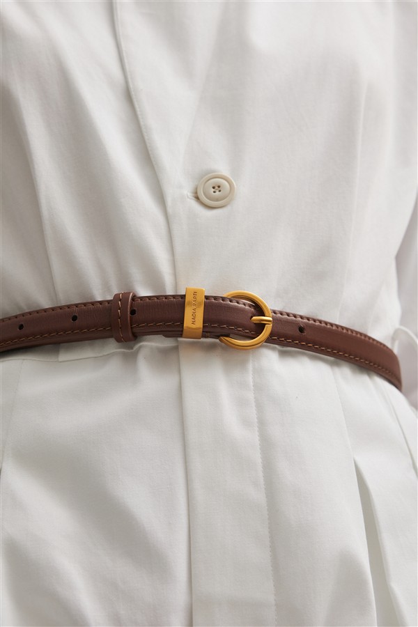 NR ROCKY LEATHER BELT TERRACOTTA BROWN