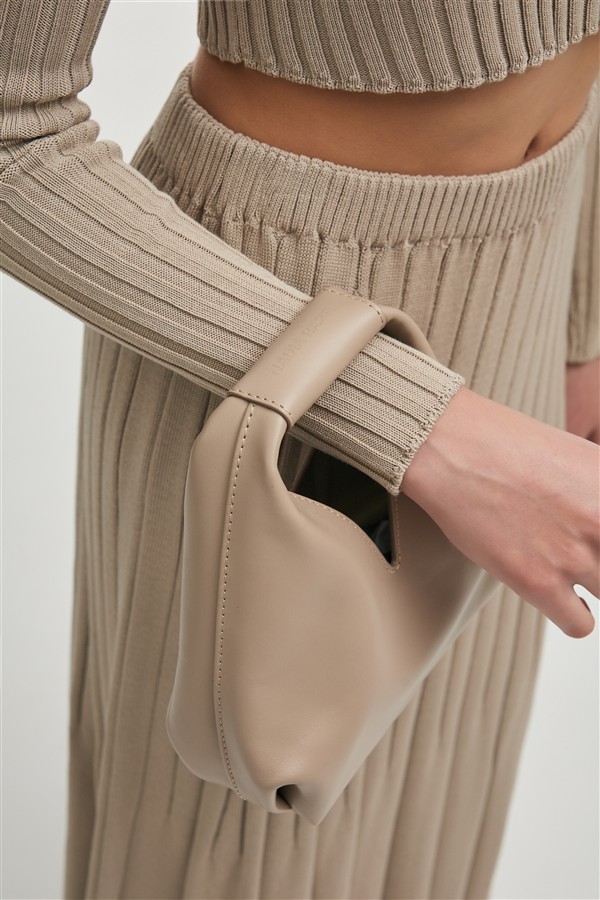 NR SIENA LEATHER BAG GREIGE