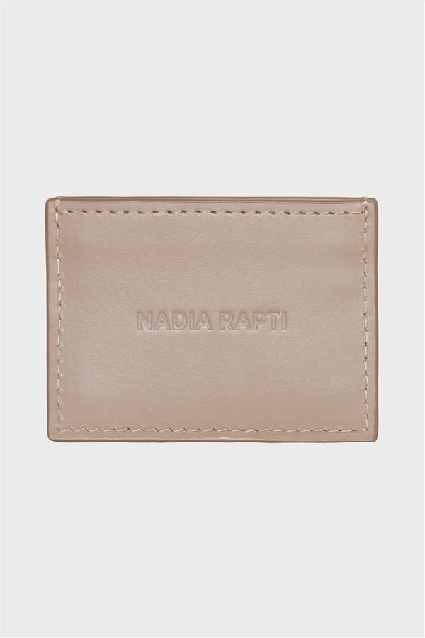 NR SIENA LEATHER CARD HOLDER GREIGE