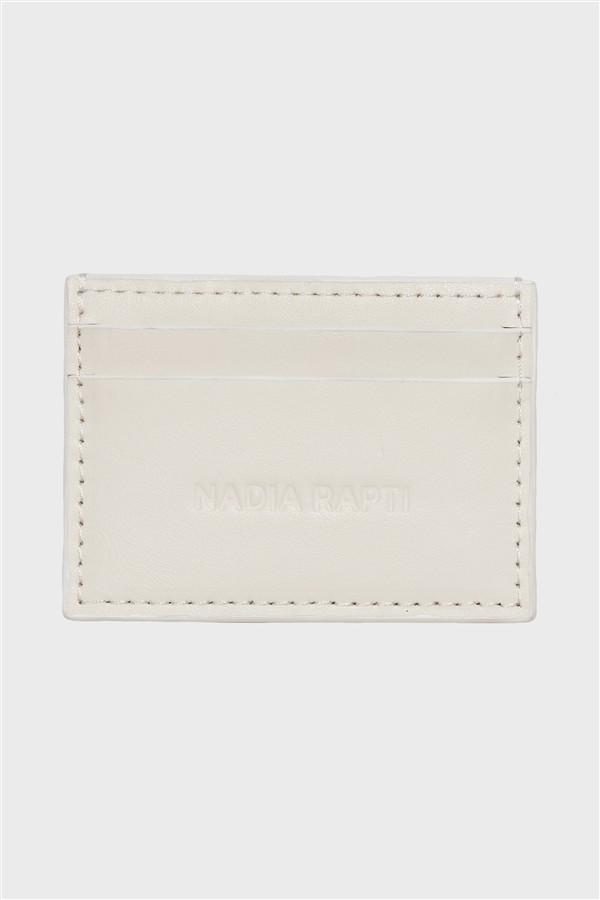 NR SIENA LEATHER CARD HOLDER OFF WHITE