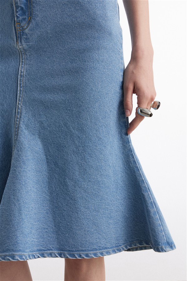 NR SILIA DENIM SKIRT BLUE