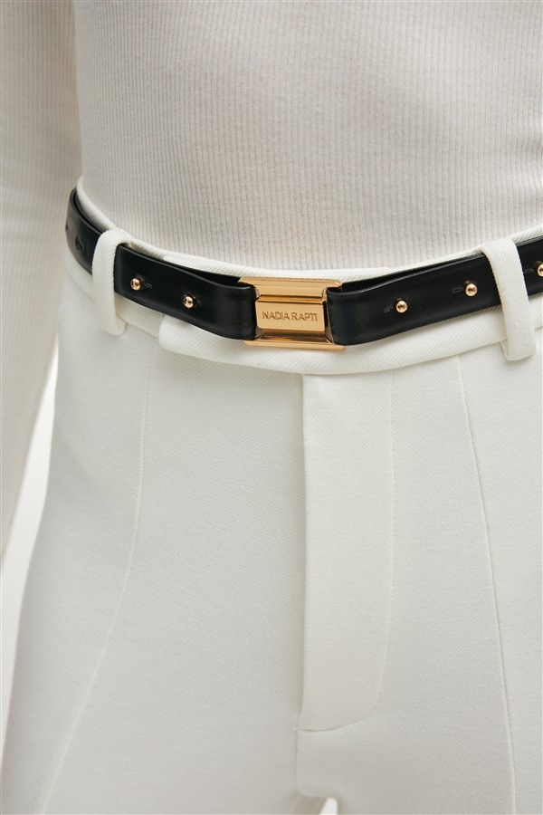 NR SIMONE LEATHER BELT BLACK