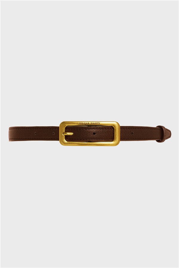 NR SLIM LEATHER BELT RUSTIC BROWN