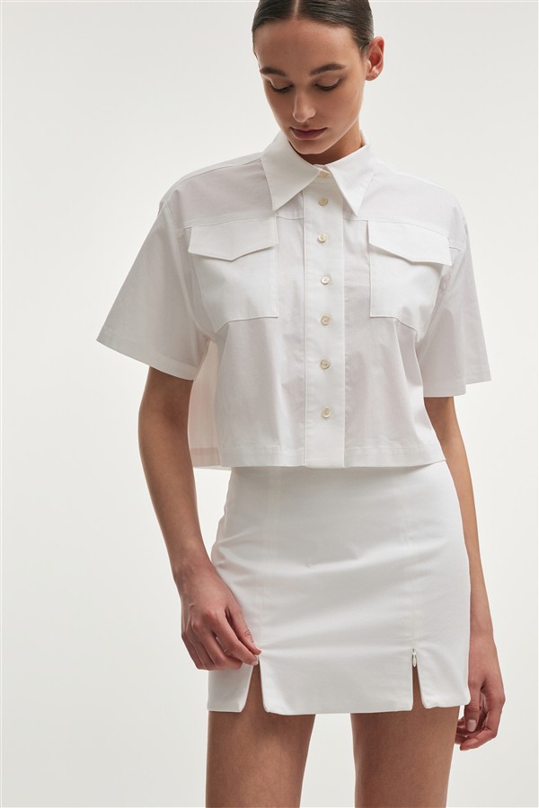 NR STILL LIFE MINI SKIRT WHITE