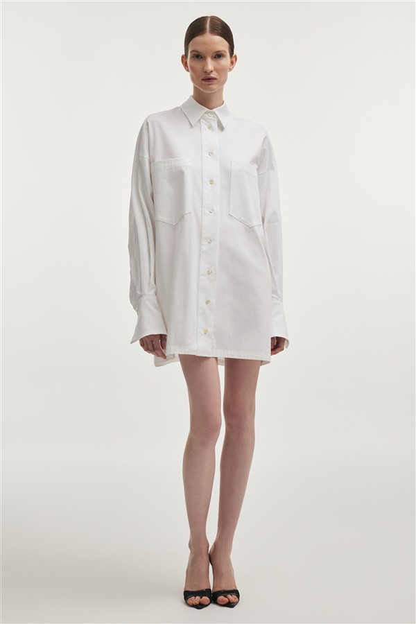 NR STILL LIFE SHIRT DRESS WHITE
