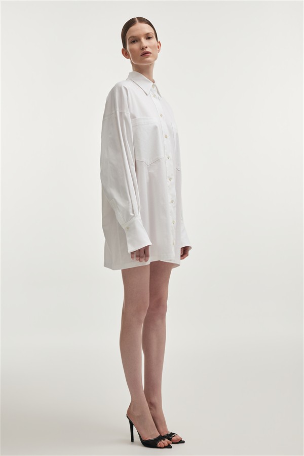 NR STILL LIFE SHIRT DRESS WHITE