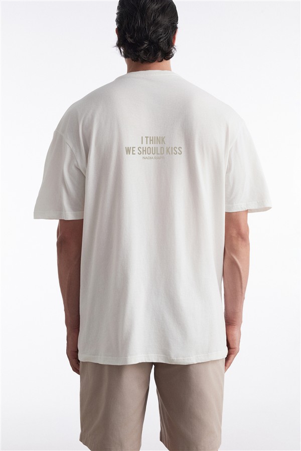 NR T-SHIRT WE SHOULD KISS M/W OFF WHITE