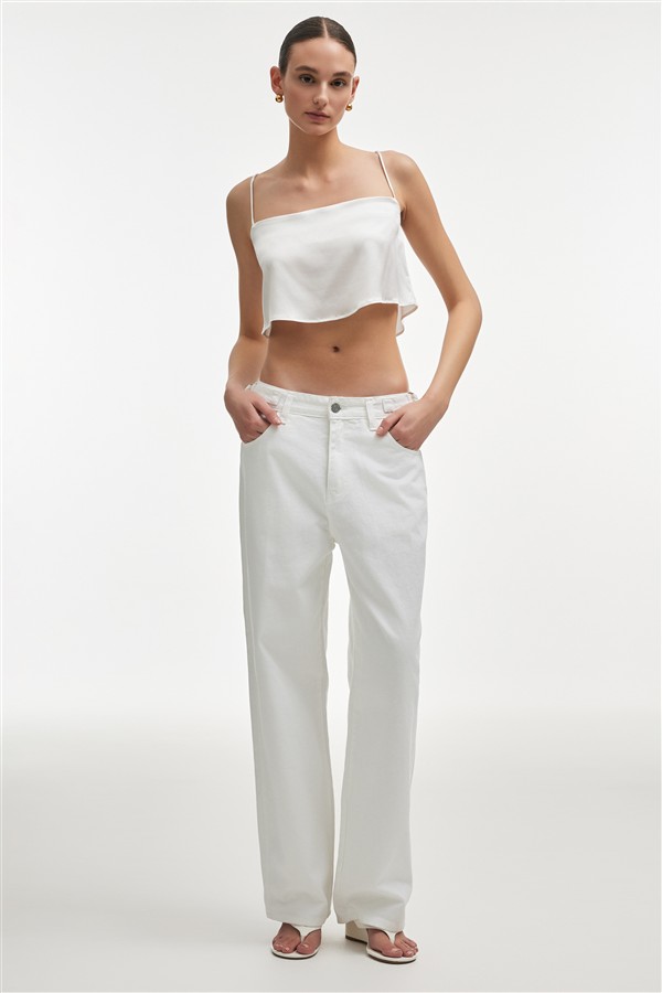 NR TAYLOR DENIM TROUSERS OFF WHITE