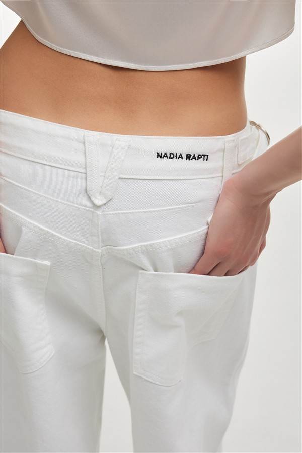 NR TAYLOR DENIM TROUSERS OFF WHITE