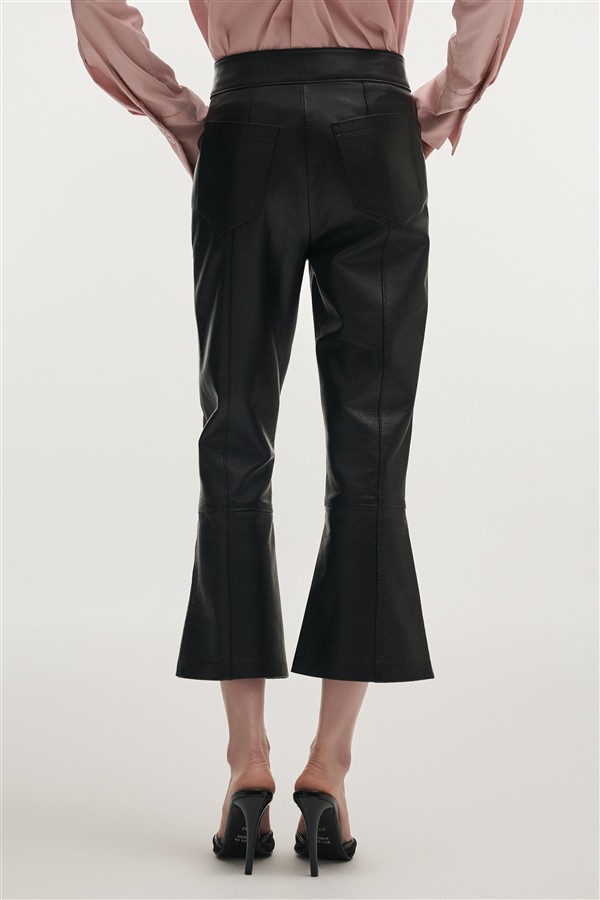 NR TEMPEST LEATHER CAPRI TROUSERS BLACK