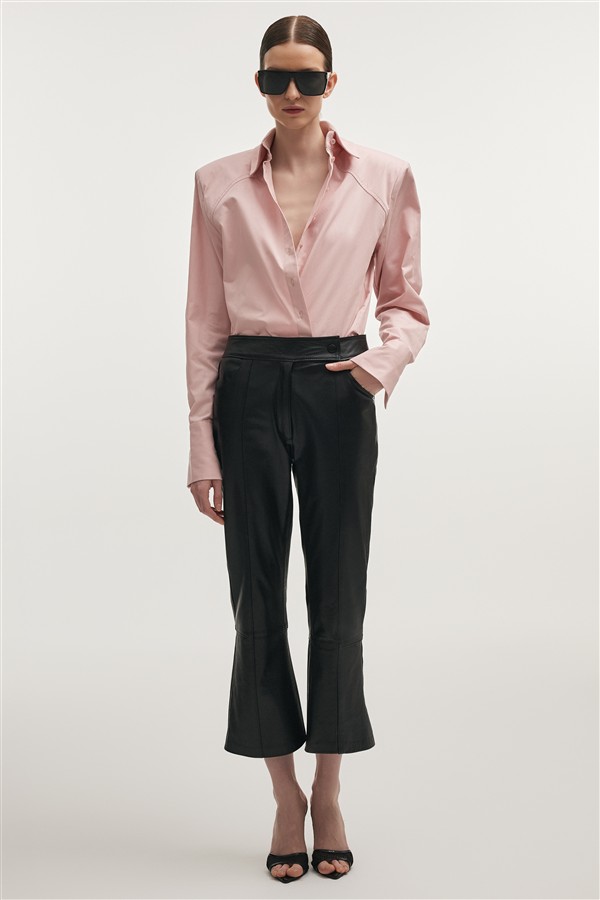 NR TEMPEST LEATHER CAPRI TROUSERS BLACK