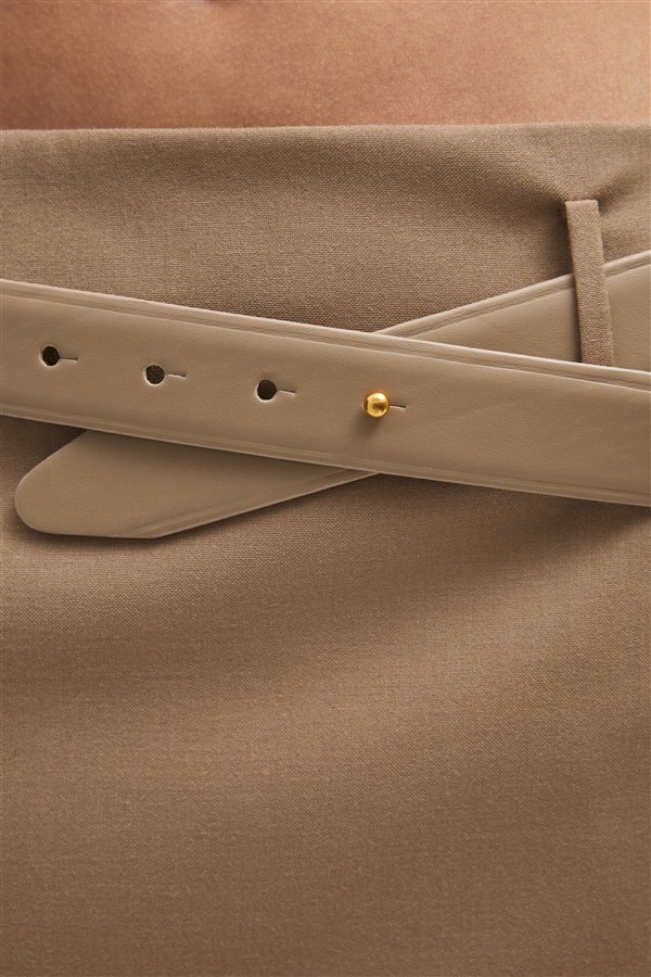 NR THEA LEATHER BELT GREIGE