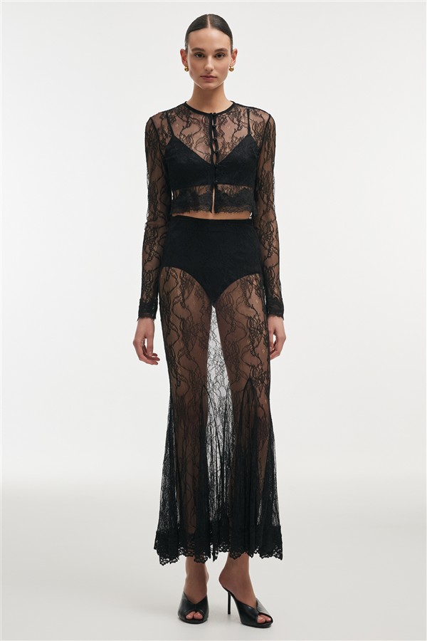 NR VEIL CARDIGAN TOP BLACK