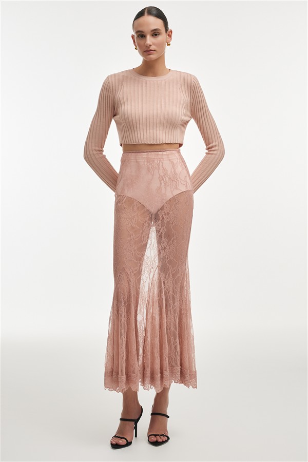 NR VEIL MAXI SKIRT PINK