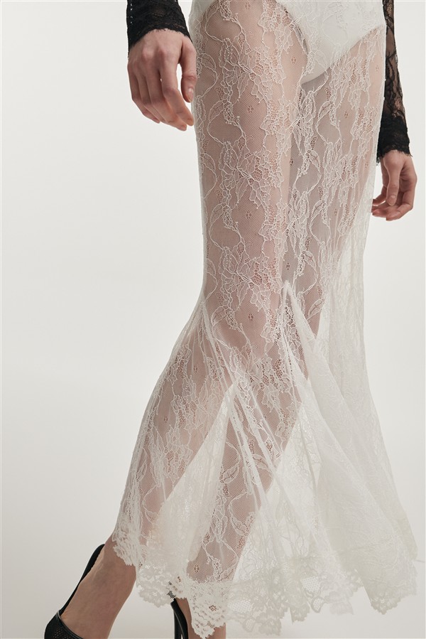 NR VEIL MAXI SKIRT WHITE