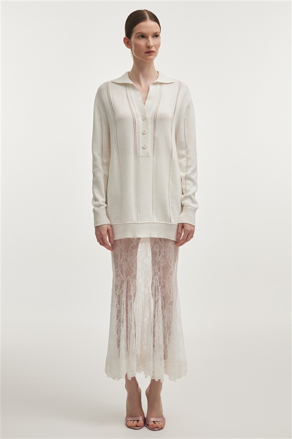 NR VEIL MAXI SKIRT WHITE